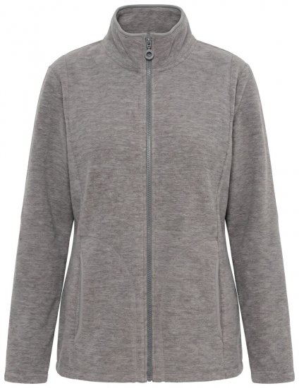 Ulla Popken 853668 Fleecejas met opstaande kraag Grijs - Fleecekleding - 