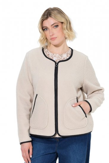 Ulla Popken 853685 Teddy jack Champagne - Jassen - Grote maten jassen voor dames