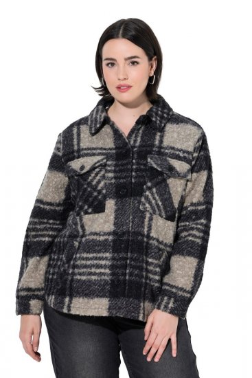 Ulla Popken 853709 Teddy jack Beige - Jassen - Grote maten jassen voor dames