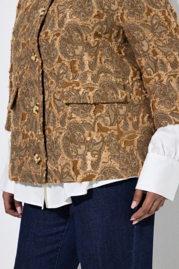 Ulla Popken 853996 Jasje Lichtbruin - Jassen - Grote maten jassen voor dames