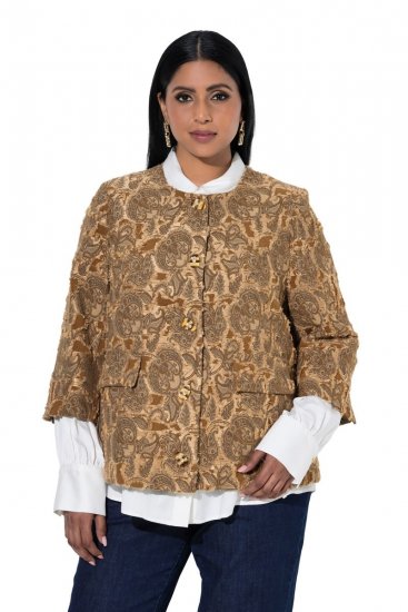Ulla Popken 853996 Jasje Lichtbruin - Jassen - Grote maten jassen voor dames