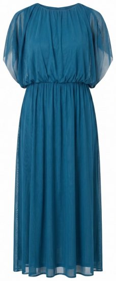 Ulla Popken 854031 Mouwloze maxi-jurk Petrol - Maxi jurken - Grote maten maxi jurken
