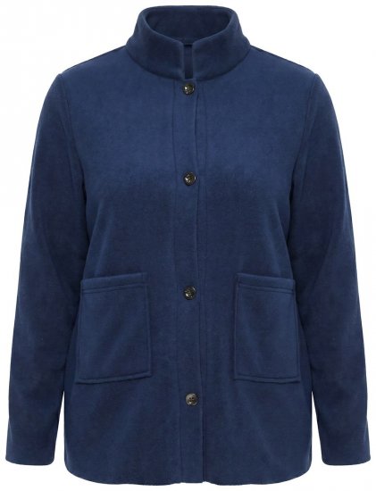 Ulla Popken 854200 Fleecejack Donkerblauw - Jassen - Grote maten jassen voor dames