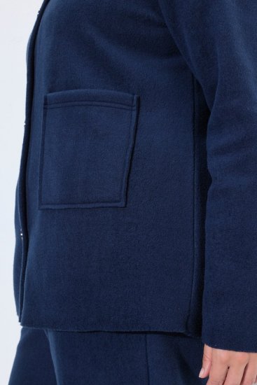 Ulla Popken 854200 Fleecejack Donkerblauw - Jassen - Grote maten jassen voor dames