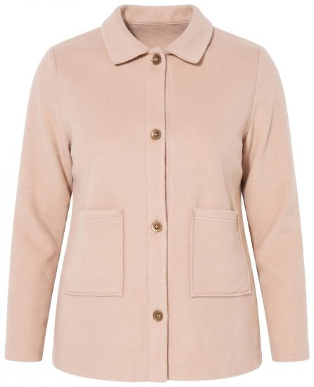 Ulla Popken 854200 Fleecejack Lichtbruin - Jassen - Grote maten jassen voor dames
