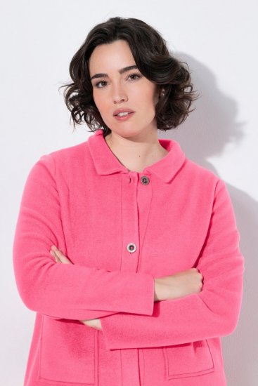 Ulla Popken 854200 Fleecejack Roze - Jassen - Grote maten jassen voor dames