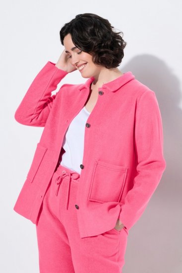 Ulla Popken 854200 Fleecejack Roze - Jassen - Grote maten jassen voor dames