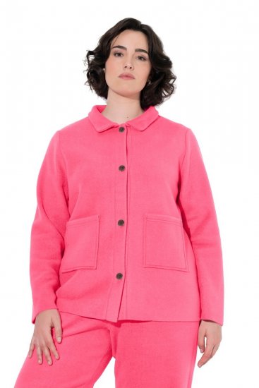 Ulla Popken 854200 Fleecejack Roze - Jassen - Grote maten jassen voor dames