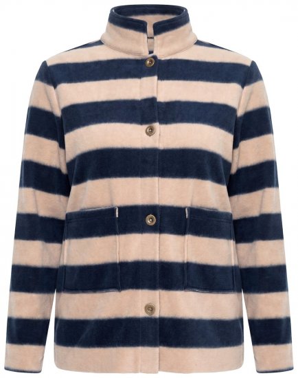 Ulla Popken 854366 Fleecejack Lichtbruin - Jassen - Grote maten jassen voor dames