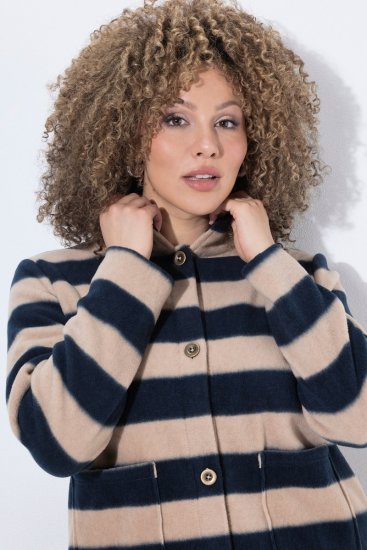 Ulla Popken 854366 Fleecejack Lichtbruin - Jassen - Grote maten jassen voor dames