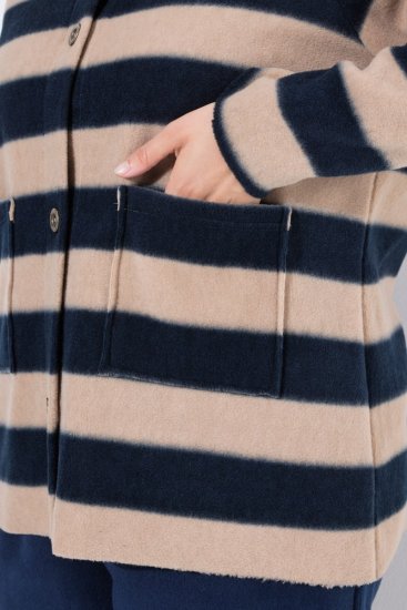 Ulla Popken 854366 Fleecejack Lichtbruin - Jassen - Grote maten jassen voor dames