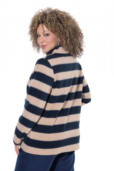 Ulla Popken 854366 Fleecejack Lichtbruin - Jassen - Grote maten jassen voor dames