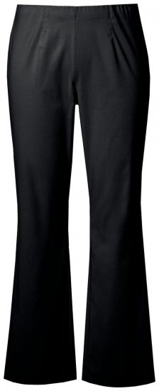 Ulla Popken 854910 Warme stretchbroek met elastische taille Zwart - Stoffen broeken - Dames wijde broeken in grote maten