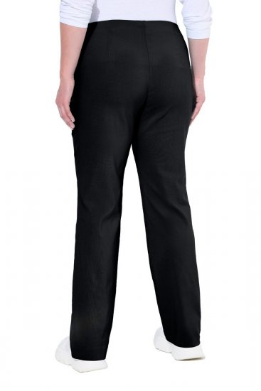 Ulla Popken 854910 Warme stretchbroek met elastische taille Zwart - Stoffen broeken - Dames wijde broeken in grote maten