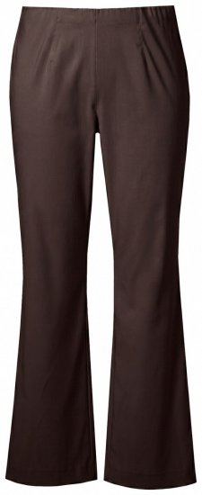 Ulla Popken 854910 Warme stretchbroek met elastische taille Mahoniebruin - Stoffen broeken - Dames wijde broeken in grote maten
