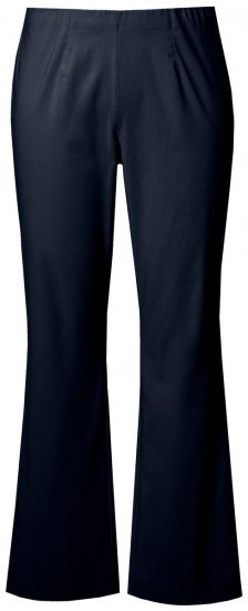 Ulla Popken 854910 Warme stretchbroek met elastische taille Donkerblauw - Stoffen broeken - Dames wijde broeken in grote maten