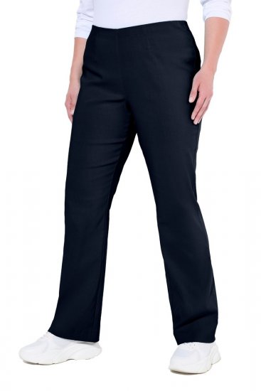 Ulla Popken 854910 Warme stretchbroek met elastische taille Donkerblauw - Stoffen broeken - Dames wijde broeken in grote maten