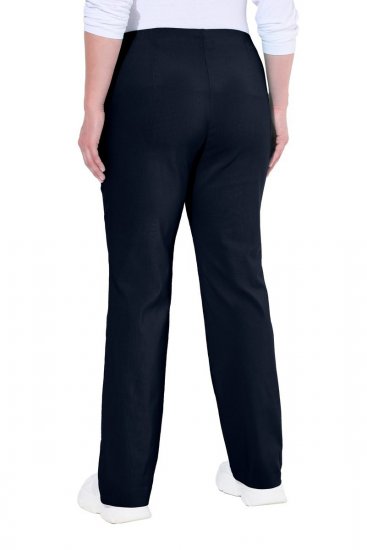 Ulla Popken 854910 Warme stretchbroek met elastische taille Donkerblauw - Stoffen broeken - Dames wijde broeken in grote maten