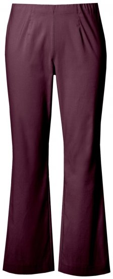 Ulla Popken 854910 Warme stretchbroek met elastische taille Aubergine - Stoffen broeken - Dames wijde broeken in grote maten