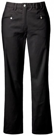 Ulla Popken 854987 Warme stretchbroek met comfortband Zwart - Stoffen broeken - Dames wijde broeken in grote maten