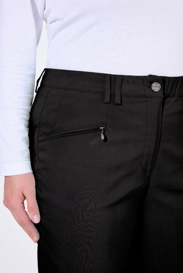 Ulla Popken 854987 Warme stretchbroek met comfortband Zwart - Stoffen broeken - Dames wijde broeken in grote maten