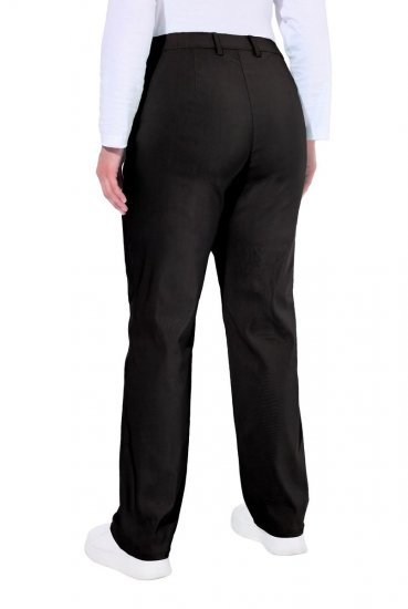 Ulla Popken 854987 Warme stretchbroek met comfortband Zwart - Stoffen broeken - Dames wijde broeken in grote maten