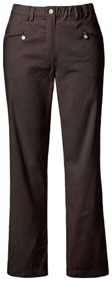 Ulla Popken 854987 Warme stretchbroek met comfortband Mahoniebruin - Stoffen broeken - Dames wijde broeken in grote maten