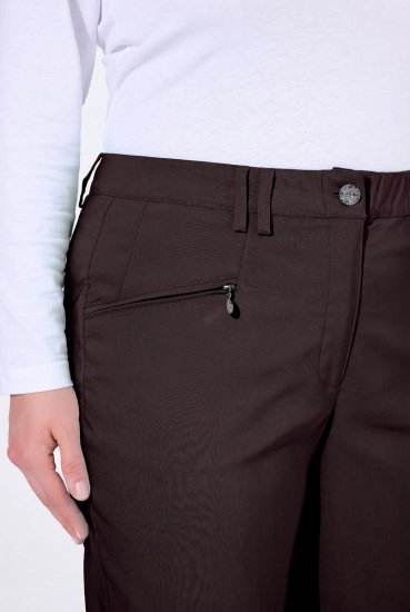 Ulla Popken 854987 Warme stretchbroek met comfortband Mahoniebruin - Stoffen broeken - Dames wijde broeken in grote maten
