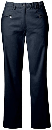 Ulla Popken 854987 Warme stretchbroek met comfortband Donkerblauw - Stoffen broeken - Dames wijde broeken in grote maten