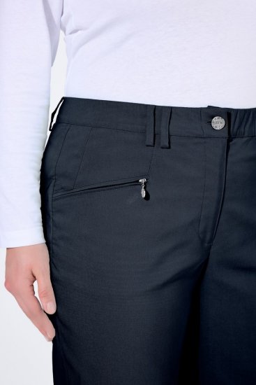 Ulla Popken 854987 Warme stretchbroek met comfortband Donkerblauw - Stoffen broeken - Dames wijde broeken in grote maten