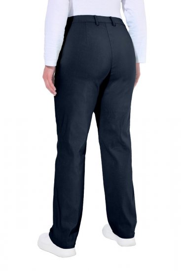 Ulla Popken 854987 Warme stretchbroek met comfortband Donkerblauw - Stoffen broeken - Dames wijde broeken in grote maten