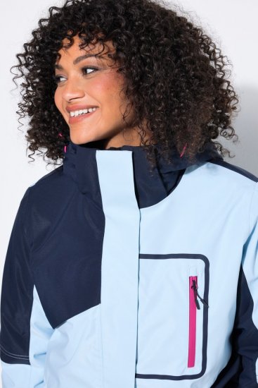 Ulla Popken 855307 HYPRAR ski-jas met afneembare capuchon Donkerblauw - Skikleding - 