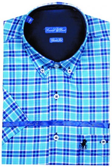 Forestal 901220E Check Shirt Blue - Hemden - Overhemden Grote Maten Heren