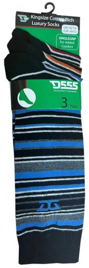 D555 Roxton Striped Socks 3-pack - Ondergoed & Zwem - Grote Maten Ondergoed Heren