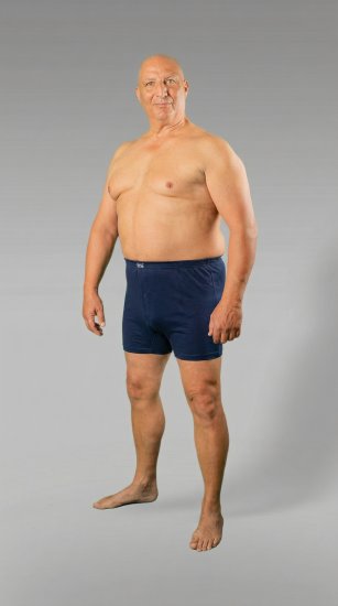 20 Nodi 935 Combed Cotton Jersey Boxer with Front Button Fly Navy - Boxershorts - Grote Maten Boxershorts Heren
