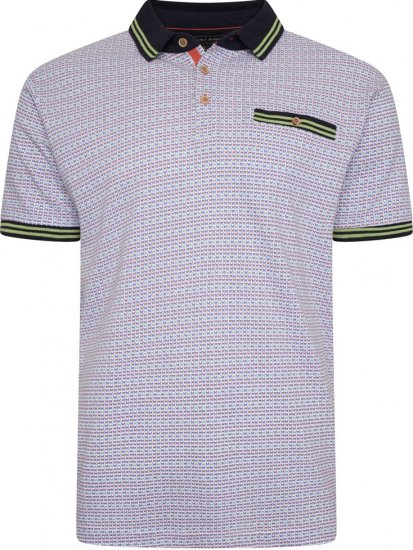 Kam Jeans 5488 Dobby Print Pique Polo Navy - Polo shirts - Grote Maten Poloshirts Heren