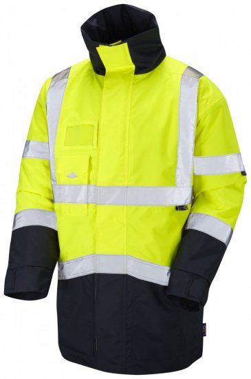 Leo Marwood Warm Quilted Superior Anorak Hi-Vis Yellow/Navy - Werkkleding - Werkkleding Grote Maten Heren
