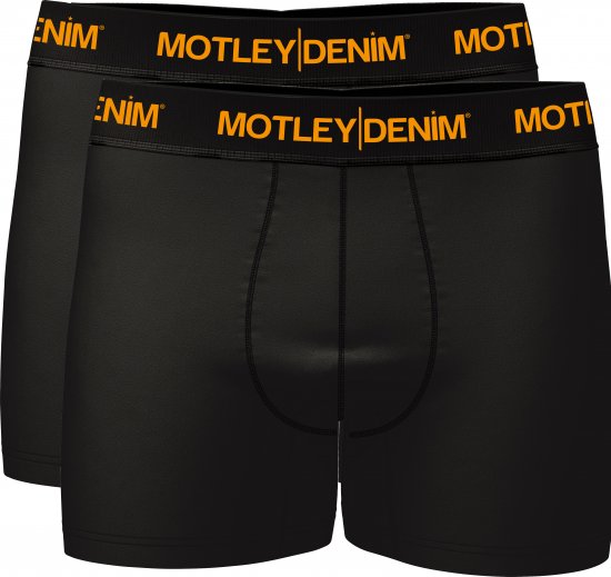 Motley Denim Amsterdam Boxershorts Black 2-pack - Ondergoed & zwem - Grote Maten Ondergoed Heren