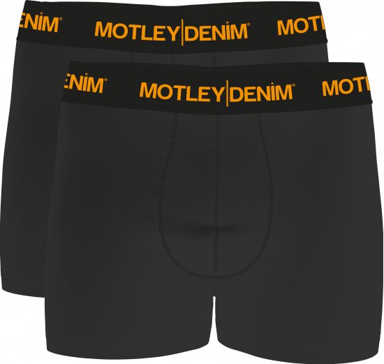 Motley Denim Amsterdam Boxershorts Charcoal 2-pack - Ondergoed & zwem - Grote Maten Ondergoed Heren