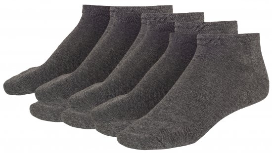 Adamo Anton sneaker-socks Charcoal 4-pack - Ondergoed & Zwem - Grote Maten Ondergoed Heren