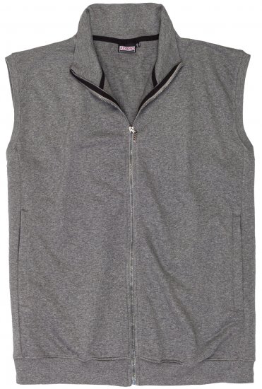 Adamo Athen Sweatvest Full Zipper Grey - Sweaters & Hoodies - Sweaters & Hoodies Grote Maten Heren