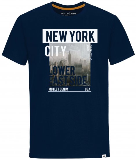 Motley Denim Bath T-shirt Navy - T-shirts - Grote Maten T-shirts Heren