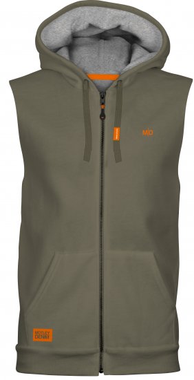 Motley Denim Brussels Sleeveless Hoodie Dark Khaki - Sweaters & hoodies - Sweaters & Hoodies Grote Maten Heren