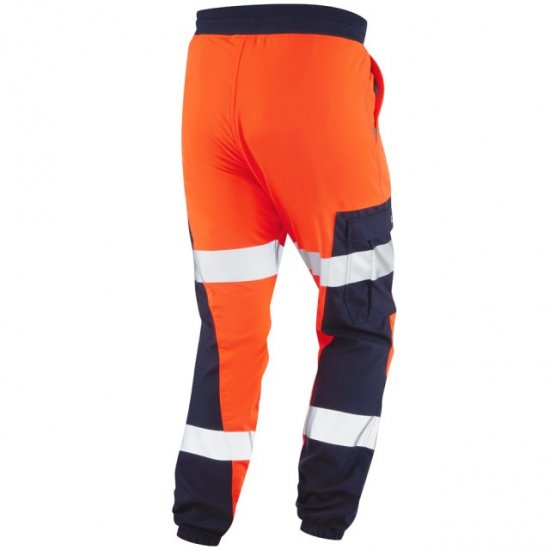 Leo Hawkcombe Ecoviz High Performance Ballistic Stretch Trousers Hi-Vis Orange/Navy - Werkkleding - Werkkleding Grote Maten Heren