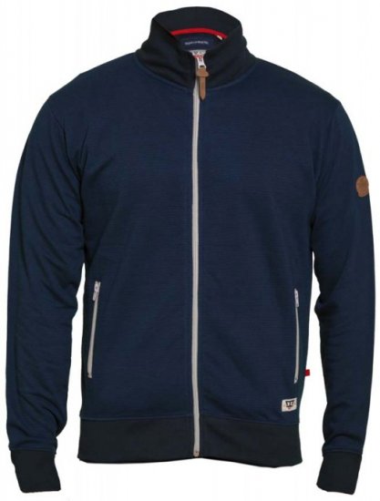 D555 Buxton Full Zip Sweatshirt Navy - Sweaters & hoodies - Sweaters & Hoodies Grote Maten Heren