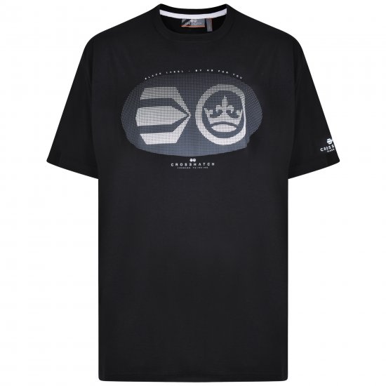 Crosshatch Eliptical T-shirt Black - T-shirts - Grote Maten T-shirts Heren