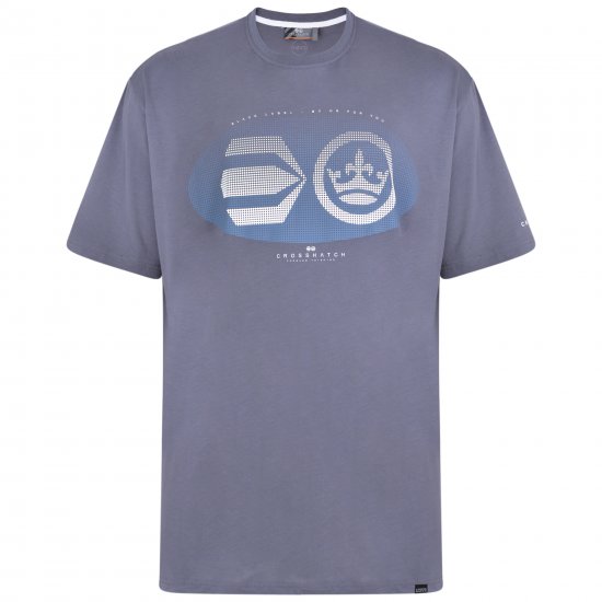 Crosshatch Eliptical T-shirt Grey - T-shirts - Grote Maten T-shirts Heren