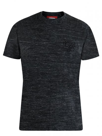 D555 Chalmer Couture Space Dye T-shirt Black - T-shirts - Grote Maten T-shirts Heren