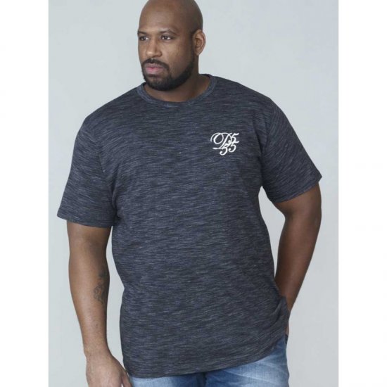 D555 Chalmer Couture Space Dye T-shirt Black - T-shirts - Grote Maten T-shirts Heren
