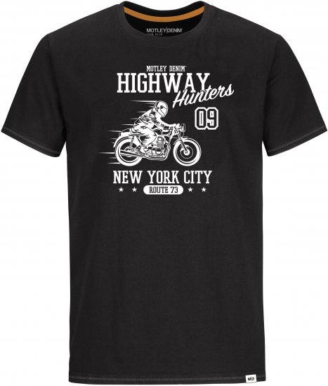 Motley Denim Chilton T-Shirt Black - T-shirts - Grote Maten T-shirts Heren